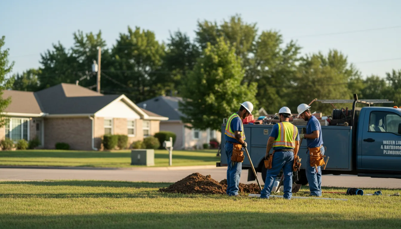Residential water line and bathroom plumbing service in Midfield, TX